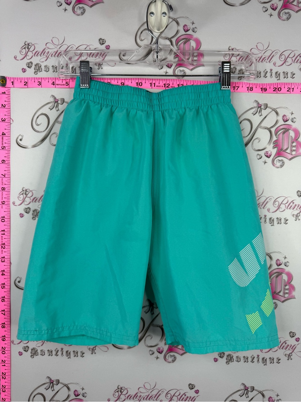 Nike swim trunks Boys Teal Swim Trunks with Accent Graphics